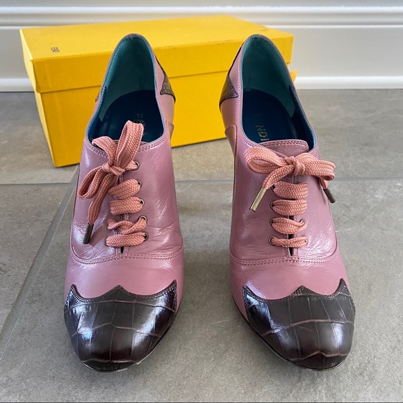 Women's Fendi Lace-Up Oxford Ankle Booties - Picture 2 of 11